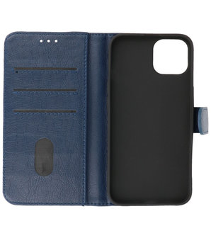 iPhone 13 Hoesje - Book Case Telefoonhoesje - Kaarthouder Portemonnee Hoesje - Wallet Case - Navy