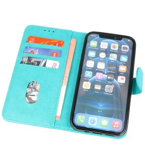 iPhone 13 Hoesje - Book Case Telefoonhoesje - Kaarthouder Portemonnee Hoesje - Wallet Case - Groen