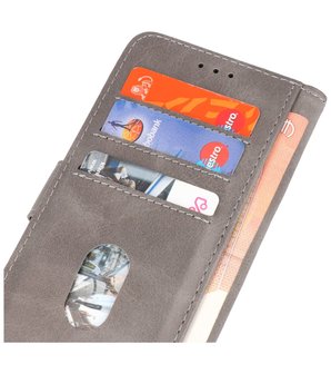 iPhone 13 Hoesje - Book Case Telefoonhoesje - Kaarthouder Portemonnee Hoesje - Wallet Case - Grijs