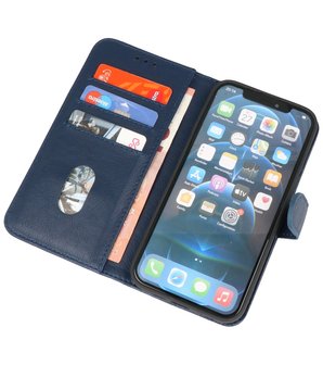 iPhone 13 Pro Hoesje - Book Case Telefoonhoesje - Kaarthouder Portemonnee Hoesje - Wallet Case - Navy