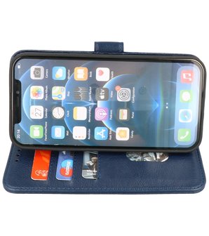 iPhone 13 Pro Hoesje - Book Case Telefoonhoesje - Kaarthouder Portemonnee Hoesje - Wallet Case - Navy