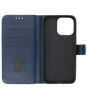 iPhone 13 Pro Hoesje - Book Case Telefoonhoesje - Kaarthouder Portemonnee Hoesje - Wallet Case - Navy