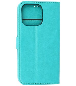 iPhone 13 Pro Hoesje - Book Case Telefoonhoesje - Kaarthouder Portemonnee Hoesje - Wallet Case - Groen