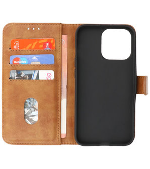 iPhone 13 Pro Hoesje - Book Case Telefoonhoesje - Kaarthouder Portemonnee Hoesje - Wallet Case - Bruin