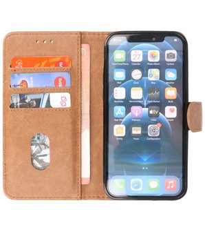 iPhone 13 Pro Hoesje - Book Case Telefoonhoesje - Kaarthouder Portemonnee Hoesje - Wallet Case - Bruin