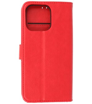 iPhone 13 Pro Max Hoesje - Book Case Telefoonhoesje - Kaarthouder Portemonnee Hoesje - Wallet Case - Rood