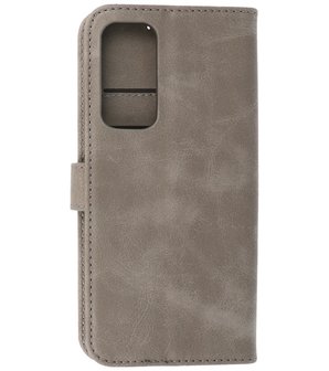 Motorola Moto Edge 20 Hoesje - Book Case Telefoonhoesje - Kaarthouder Portemonnee Hoesje - Wallet Case - Grijs