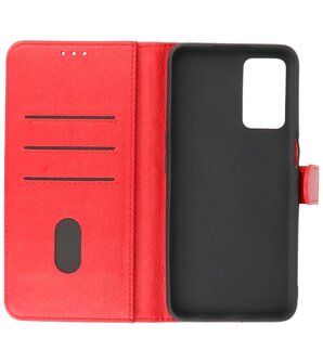 Oppo A74 5G Hoesje Book Case Telefoonhoesje Kaarthouder Portemonnee Hoesje - Rood