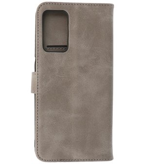 Oppo A74 5G Hoesje Book Case Telefoonhoesje Kaarthouder Portemonnee Hoesje - Grijs