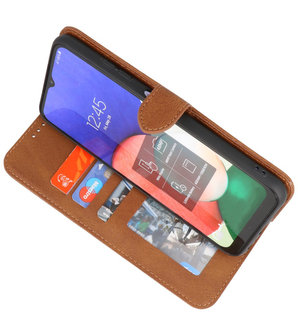 Samsung Galaxy A22 4G Hoesje Portemonnee Book Case - Bruin