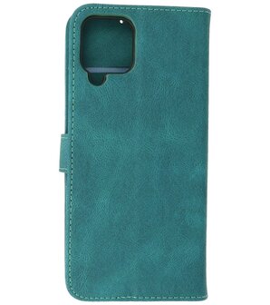 Samsung Galaxy A22 4G Hoesje Portemonnee Book Case - Donker Groen