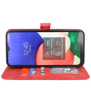 Samsung Galaxy A12 Hoesje Portemonnee Book Case - Rood