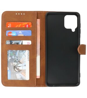 Samsung Galaxy A12 Hoesje Portemonnee Book Case - Bruin