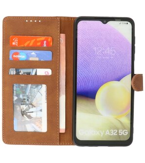 Samsung Galaxy A32 5G Hoesje Portemonnee Book Case - Bruin