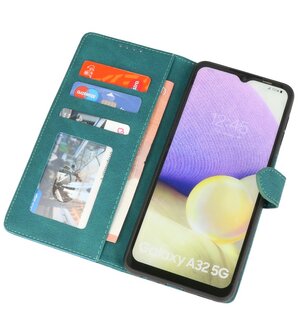 Samsung Galaxy A32 5G Hoesje Portemonnee Book Case - Donker Groen
