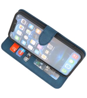 iPhone 13 Mini Hoesje Portemonnee Book Case - Blauw