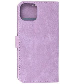 iPhone 13 Mini Hoesje Portemonnee Book Case - Paars