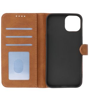 iPhone 13 Mini Hoesje Portemonnee Book Case - Bruin