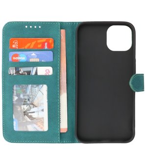 iPhone 13 Mini Hoesje Portemonnee Book Case - Donker Groen