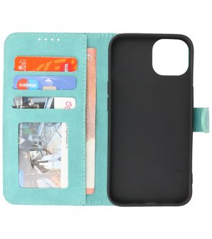 iPhone 13 Mini Hoesje Portemonnee Book Case - Turquoise