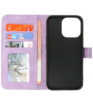 iPhone 13 Pro Hoesje Portemonnee Book Case - Paars