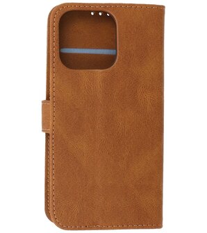 iPhone 13 Pro Hoesje Portemonnee Book Case - Bruin