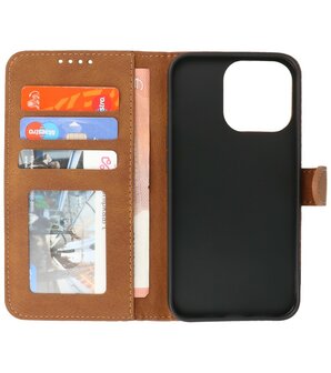 iPhone 13 Pro Hoesje Portemonnee Book Case - Bruin