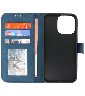 iPhone 13 Pro Max Hoesje Portemonnee Book Case - Blauw