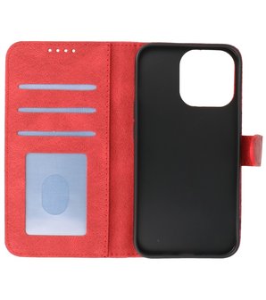 iPhone 13 Pro Max Hoesje Portemonnee Book Case - Rood