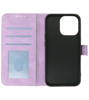 iPhone 13 Pro Max Hoesje Portemonnee Book Case - Paars