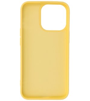 iPhone 13 Pro Max Hoesje - 2.0mm Dikke Fashion Telefoonhoesje Backcover - Geel