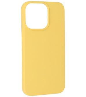 iPhone 13 Pro Max Hoesje - 2.0mm Dikke Fashion Telefoonhoesje Backcover - Geel