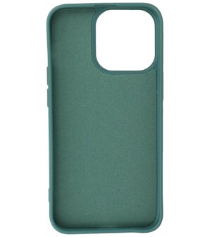 iPhone 13 Pro Max Hoesje - 2.0mm Dikke Fashion Telefoonhoesje Backcover - Donker Groen