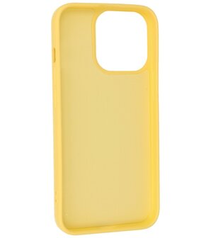 iPhone 13 Pro Hoesje - 2.0mm Dikke Fashion Telefoonhoesje Backcover - Geel