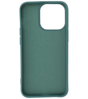 iPhone 13 Pro Hoesje - 2.0mm Dikke Fashion Telefoonhoesje Backcover - Donker Groen