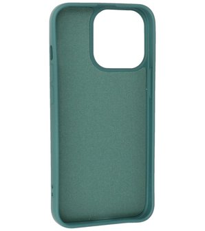 iPhone 13 Pro Hoesje - 2.0mm Dikke Fashion Telefoonhoesje Backcover - Donker Groen