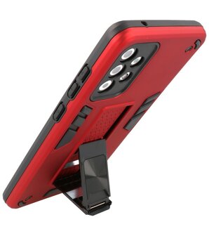 Tough Armor Hardcase Met Standfunctie Hoesje voor Samsung Galaxy A72 - A72 5G - Rood