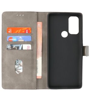 Motorola Moto G60s Hoesje Book Case Telefoonhoesje - Grijs