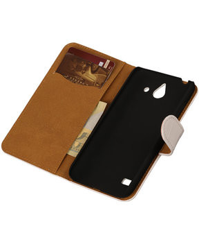 Croco Wit Huawei Ascend Y550 Book/Wallet Case/Cover