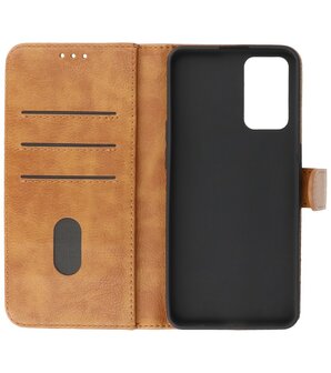 Booktype Hoesje Wallet Case Telefoonhoesje voor Oppo A95 4G &amp; Oppo A74 4G - Bruin