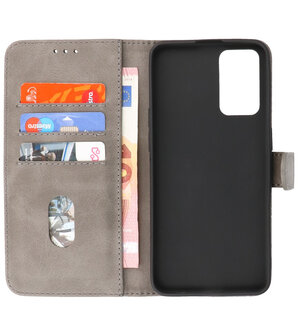Booktype Hoesje Wallet Case Telefoonhoesje voor Oppo A95 4G &amp; Oppo A74 4G - Grijs