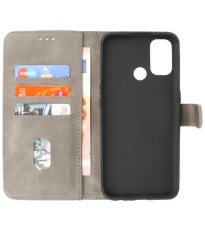 Booktype Hoesje Wallet Case Telefoonhoesje voor Oppo A53s 4G &amp; Oppo A53 - Grijs