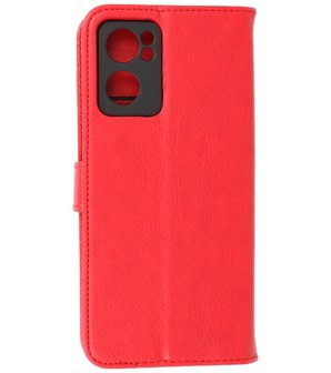 Booktype Hoesje Wallet Case Telefoonhoesje voor Oppo Reno 7 5G - Rood