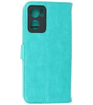 Booktype Hoesje Wallet Case Telefoonhoesje voor Oppo Reno 7 5G - Groen