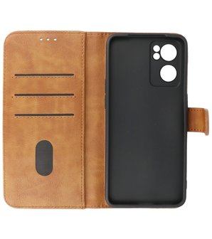 Booktype Hoesje Wallet Case Telefoonhoesje voor Oppo Reno 7 5G - Bruin