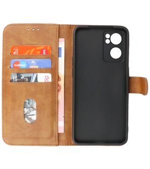 Booktype Hoesje Wallet Case Telefoonhoesje voor Oppo Reno 7 5G - Bruin