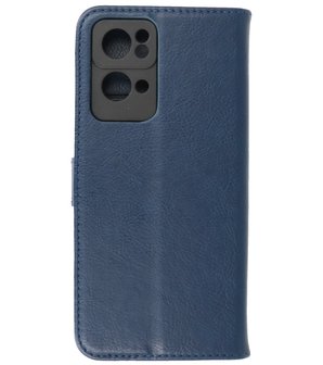 Booktype Hoesje Wallet Case Telefoonhoesje voor Oppo Reno 7 Pro 5G - Navy