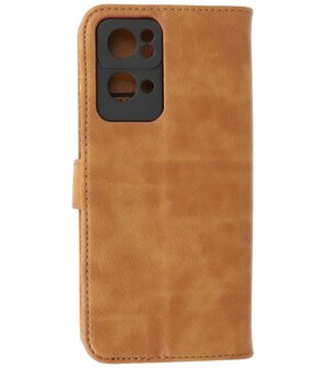 Booktype Hoesje Wallet Case Telefoonhoesje voor Oppo Reno 7 Pro 5G - Bruin