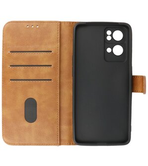 Booktype Hoesje Wallet Case Telefoonhoesje voor Oppo Reno 7 Pro 5G - Bruin