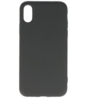 2.0mm Dikke Fashion Telefoonhoesje - Siliconen Hoesje voor iPhone Xs &amp; iPhone X - Zwart